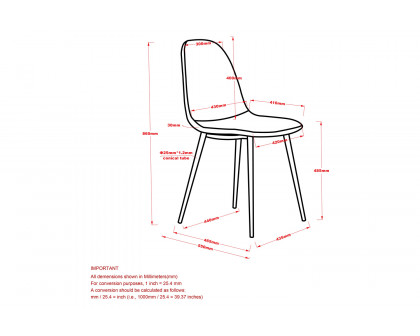 Worldwide Olly Side Chair Set of 4 - Gray/Black