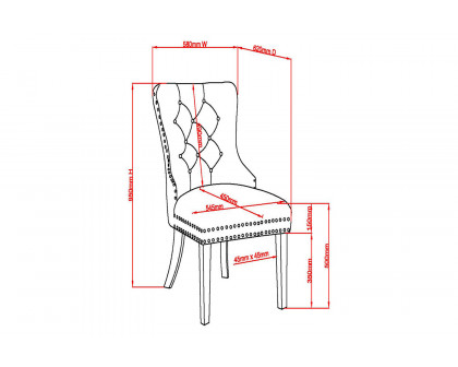 Worldwide™ Hollis Side Chair Set of 2 - Black/Chrome