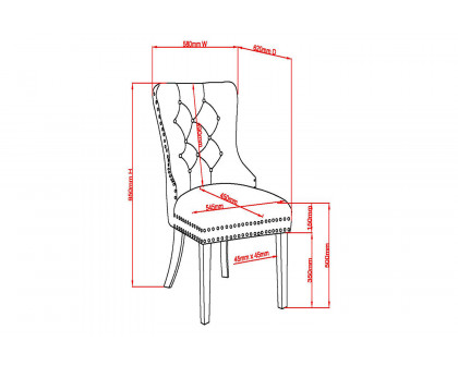 Worldwide Hollis Side Chair Set of 2 - Gray/Chrome