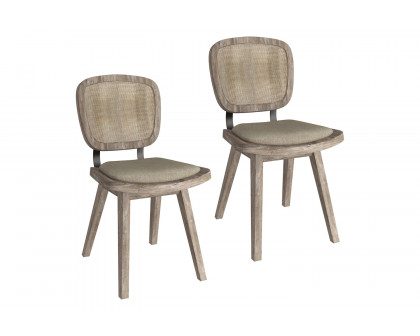 Worldwide Aster Side Chair Set of 2 - Beige