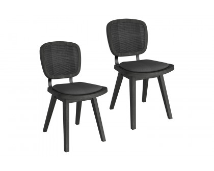 Worldwide Aster Side Chair Set of 2 - Charcoal