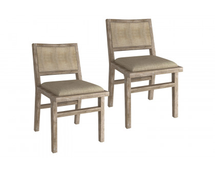 Worldwide Clive Side Chair Set of 2 - Beige