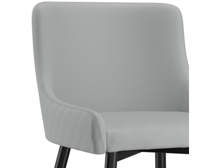 Worldwide Xander Side Chair Set of 2 - Light Gray/Black