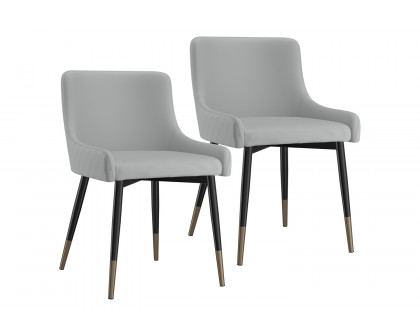 Worldwide Xander Side Chair Set of 2 - Light Gray/Black