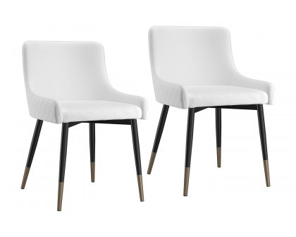 Worldwide Xander Side Chair Set of 2 - White/Black