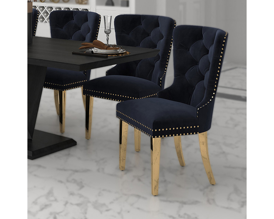 Worldwide Mizal Side Chair Set of 2 - Black/Gold