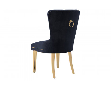 Worldwide Mizal Side Chair Set of 2 - Black/Gold