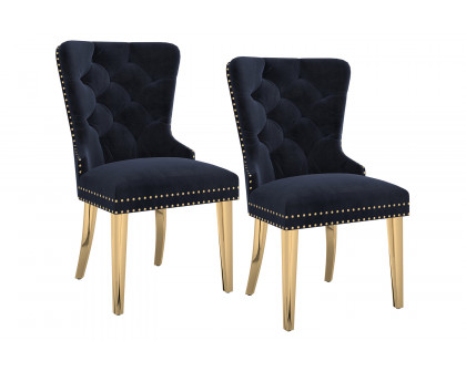 Worldwide Mizal Side Chair Set of 2 - Black/Gold