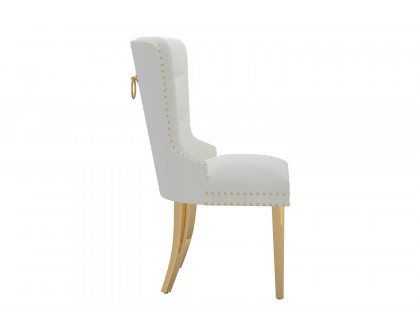 Worldwide Mizal Side Chair Set of 2 - Ivory/Gold