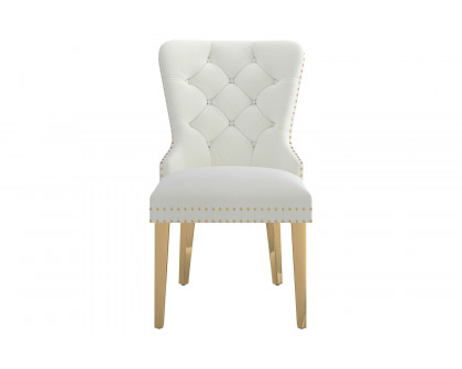 Worldwide Mizal Side Chair Set of 2 - Ivory/Gold