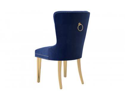 Worldwide Mizal Side Chair Set of 2 - Navy/Gold