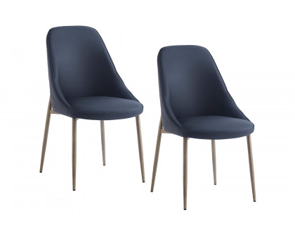 Worldwide Cleo Side Chair Set of 2 - Black/Aged Gold