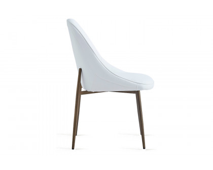 Worldwide Cleo Side Chair Set of 2 - White/Aged Gold