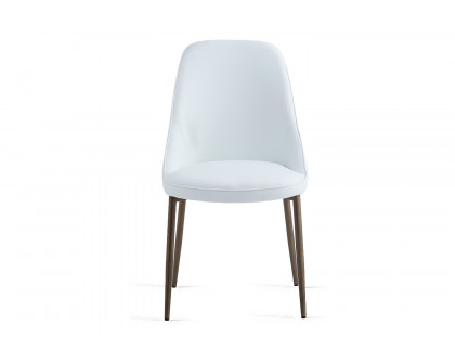 Worldwide Cleo Side Chair Set of 2 - White/Aged Gold