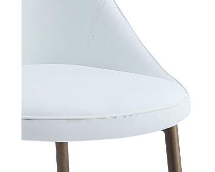 Worldwide Cleo Side Chair Set of 2 - White/Aged Gold