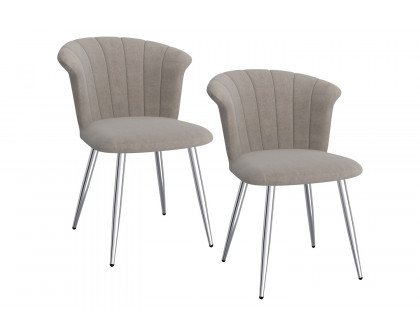 Worldwide™ Orchid Side Chair Set of 2 - Gray/Silver