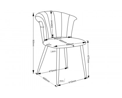 Worldwide™ Orchid Side Chair Set of 2 - Gray/Silver