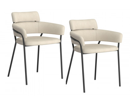 Worldwide Axel Side Chair Set of 2 - Beige/Black