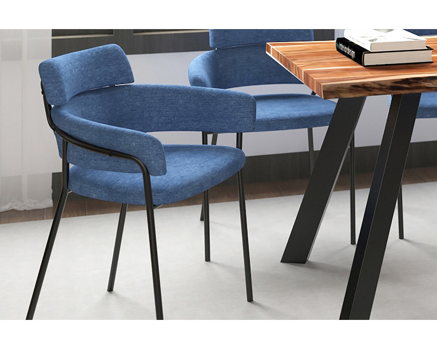 Worldwide Axel Side Chair Set of 2 - Blue/Black