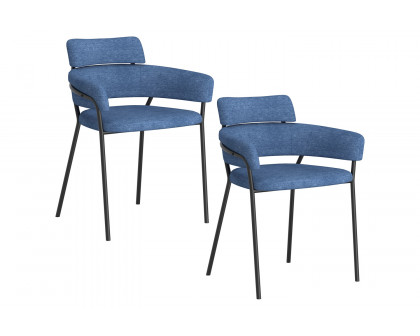 Worldwide Axel Side Chair Set of 2 - Blue/Black