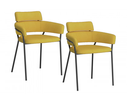 Worldwide Axel Side Chair Set of 2 - Mustard/Black