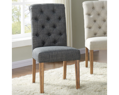 Worldwide Melia Side Chair Set of 2 - Gray/Vintage Oak