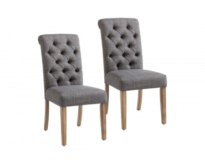 Worldwide Melia Side Chair Set of 2 - Gray/Vintage Oak