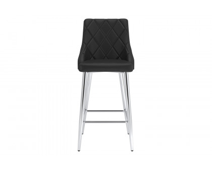 Worldwide Devo 26" Counter Stool Set of 2 - Black/Chrome