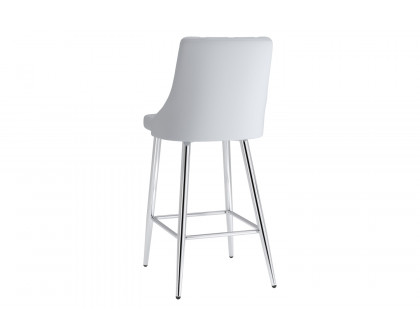 Worldwide Devo 26" Counter Stool Set of 2 - Light Gray/Chrome