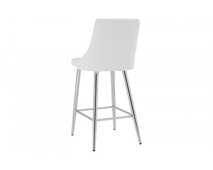 Worldwide Devo 26" Counter Stool Set of 2 - White/Chrome