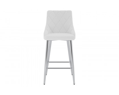 Worldwide Devo 26" Counter Stool Set of 2 - White/Chrome