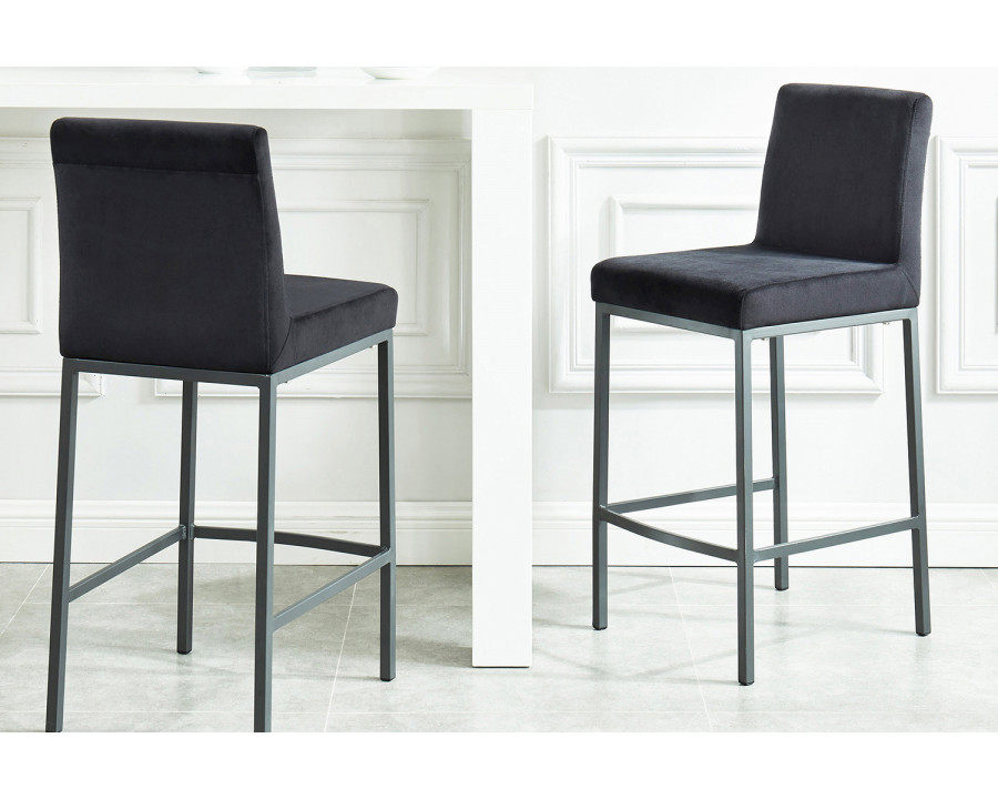 Worldwide Diego 26" Counter Stool Set of 2 - Black/Gray