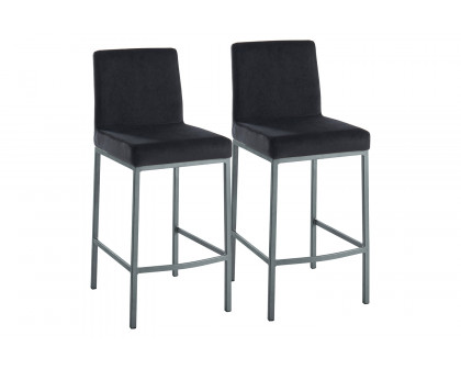 Worldwide Diego 26" Counter Stool Set of 2 - Black/Gray