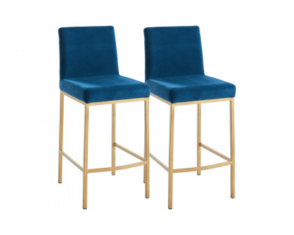 Worldwide™ Diego 26" Counter Stool Set of 2 - Blue/Aged Gold