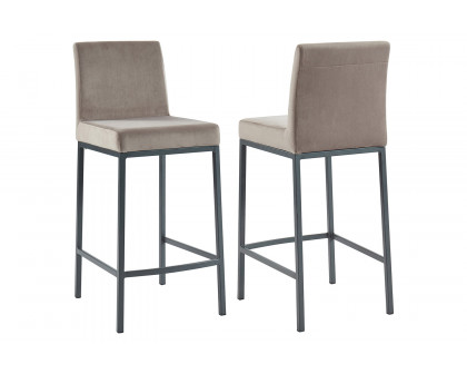 Worldwide™ Diego 26" Counter Stool Set of 2 - Gray/Gray