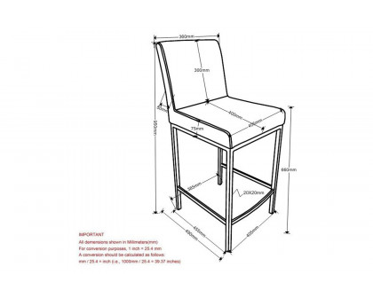 Worldwide™ Diego 26" Counter Stool Set of 2 - Gray/Gray