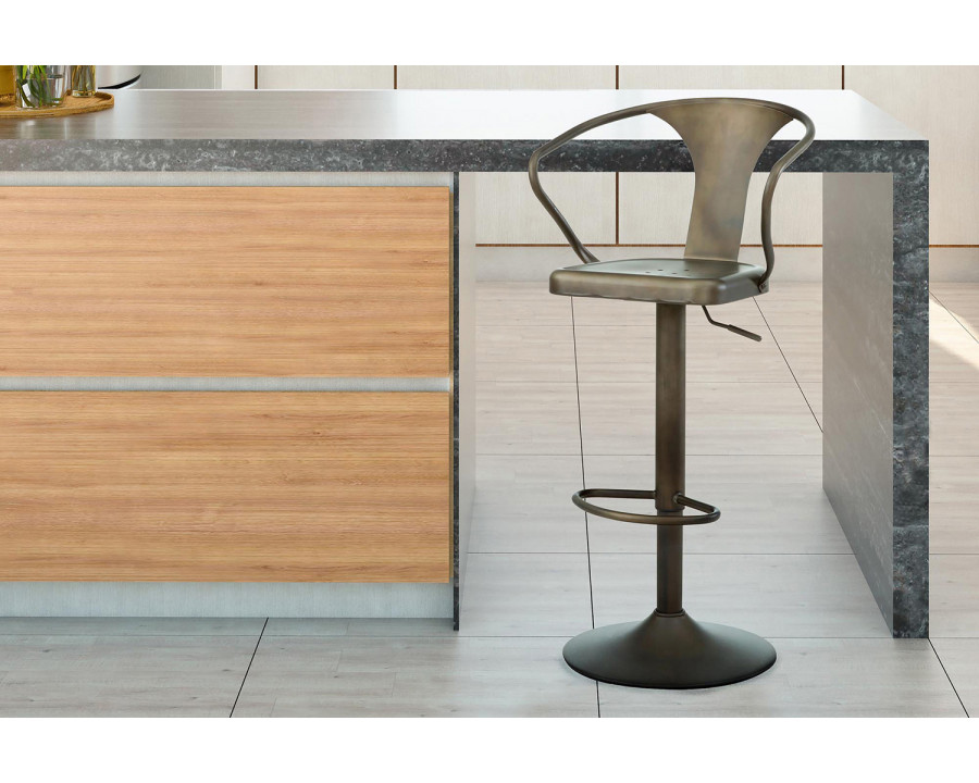 Worldwide - Astra Adjustable Air-Lift Stool in Gunmetal