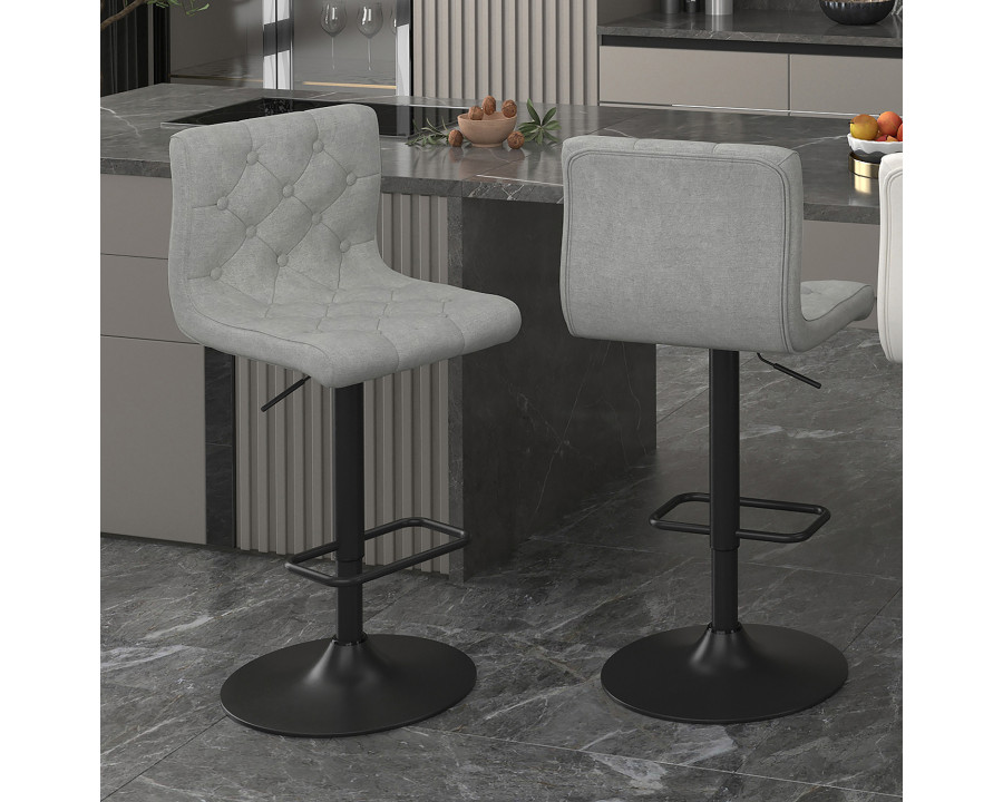 Worldwide Dex II Adjustable Air-Lift Stool Set of 2 - Gray/Black