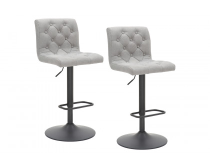 Worldwide Dex II Adjustable Air-Lift Stool Set of 2 - Gray/Black