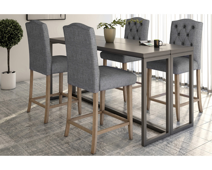 Worldwide Lucian 26" Counter Stool Set of 2 - Gray/Washed Gray