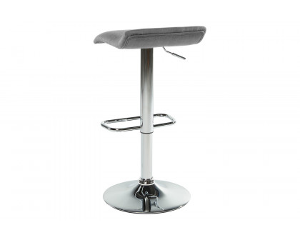 Worldwide Fabia II Adjustable Air-Lift Stool Set of 2 - Gray/Chrome