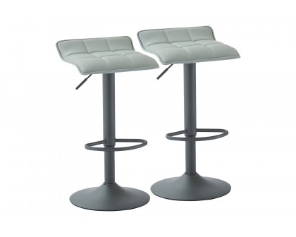 Worldwide Comet Adjustable Air-Lift Stool Set of 2 - Gray/Gray