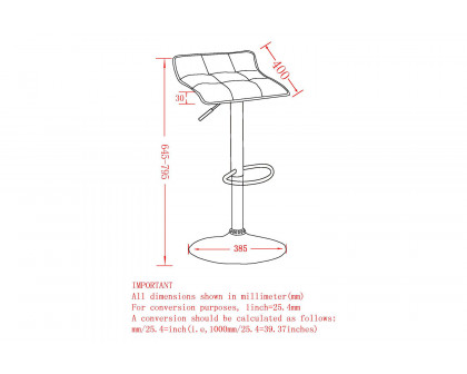 Worldwide Comet Adjustable Air-Lift Stool Set of 2 - Gray/Gray