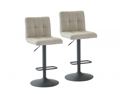 Worldwide Sorb Adjustable Air-Lift Stool Set of 2 - Beige/Gray