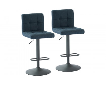 Worldwide™ Sorb Adjustable Air-Lift Stool Set of 2 - Blue-Gray/Gray