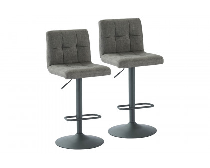 Worldwide Sorb Adjustable Air-Lift Stool Set of 2 - Gray/Gray