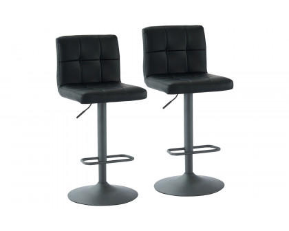 Worldwide Fusion Adjustable Air-Lift Stool Set of 2 - Black/Gray