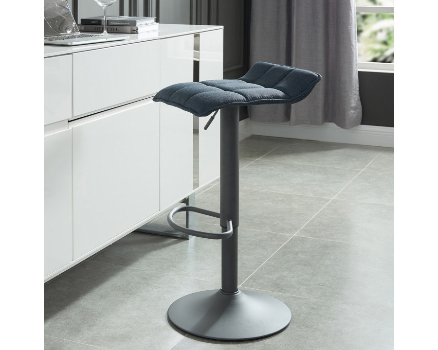 Worldwide Pluto Adjustable Air-Lift Stool Set of 2 - Blue-Gray/Gray