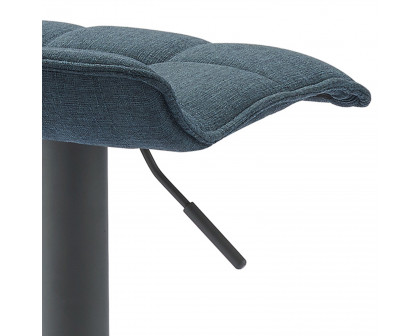 Worldwide Pluto Adjustable Air-Lift Stool Set of 2 - Blue-Gray/Gray