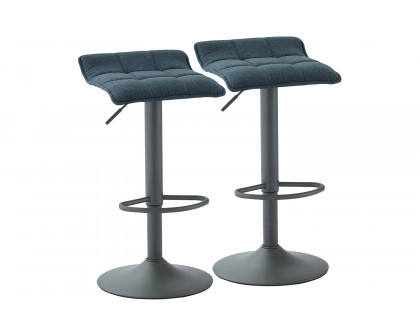 Worldwide Pluto Adjustable Air-Lift Stool Set of 2 - Blue-Gray/Gray